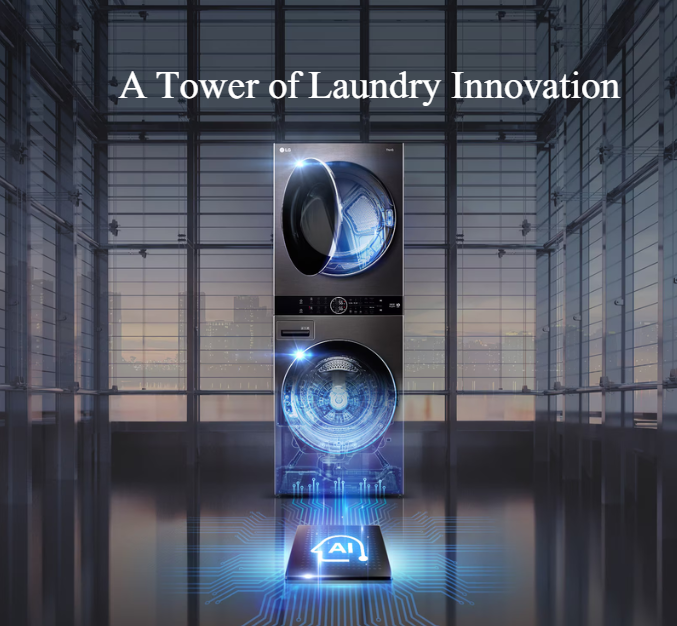 LG Objet WashTower™ 25/20kg All-In-One Stacked Washer Dryer detail 1